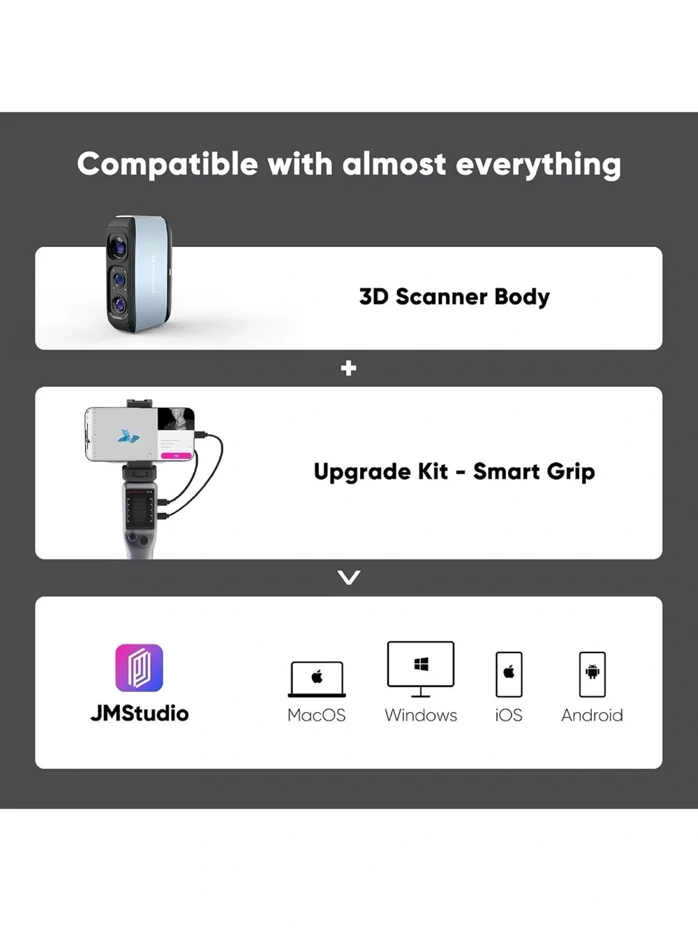 3DMakerpro Portable Smart Grip for Moose Series 3D Scanner